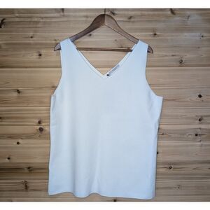 MM LaFleur Top Womens 2x Ivory Peggy Top +2 NWT Sleeveless Shell Sweater